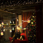 LumiWeih LED Christmas String Lights – Snowman, Christmas Tree & Santa Fairy Lights for Festive Indoor Décor