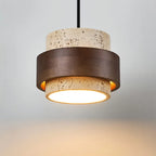 Natural Stone Pendant Light with LED – Modern Minimalist Hanging Lamp | Warm Ambient Interior Lighting