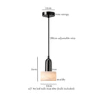 Marble Pendant Light with Iron Finish – Modern Nordic LED Ceiling Lamp | Luxury Contemporary Lighting