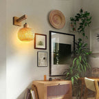 BambooAura Wall Light – Handwoven Bamboo Wall Lamp | Japandi Natural Accent Lighting
