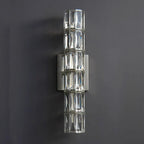 Crystal Luxe LED Wall Light – Stainless Steel Wall Lamp with Clear Glass Shade | Contemporary Ambient Lighting | Elegant Interior Feature