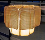 Wabi Sabi Rattan Pendant Light – Handwoven Bamboo Ceiling Lamp | Natural Ambient Lighting | Japandi Boho Interior Décor