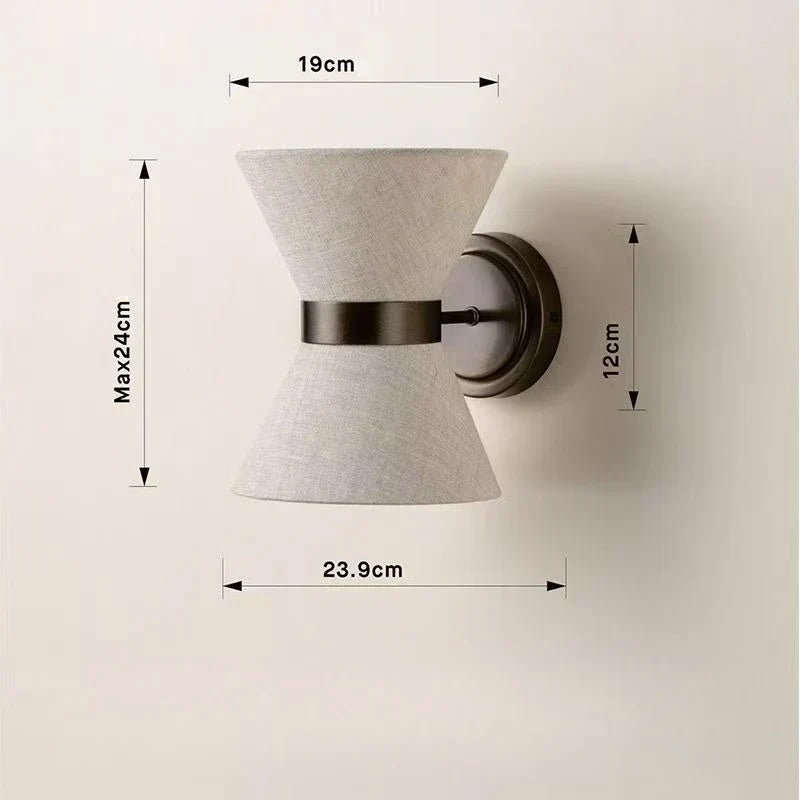 Wabi-Sabi Fabric Wall Light – Japanese Minimalist LED Wall Sconce | Warm Ambient Interior Lighting