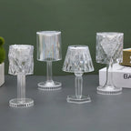 Crystal LED Accent Table Lamp – Colour Changing Touch Night Light | Decorative Bedside Lamp | Elegant Mood Lighting