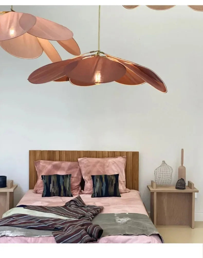 Floral Fabric Pendant Light – Designer E26 Ceiling Lamp | Artistic Ambient Lighting | Contemporary Statement Feature