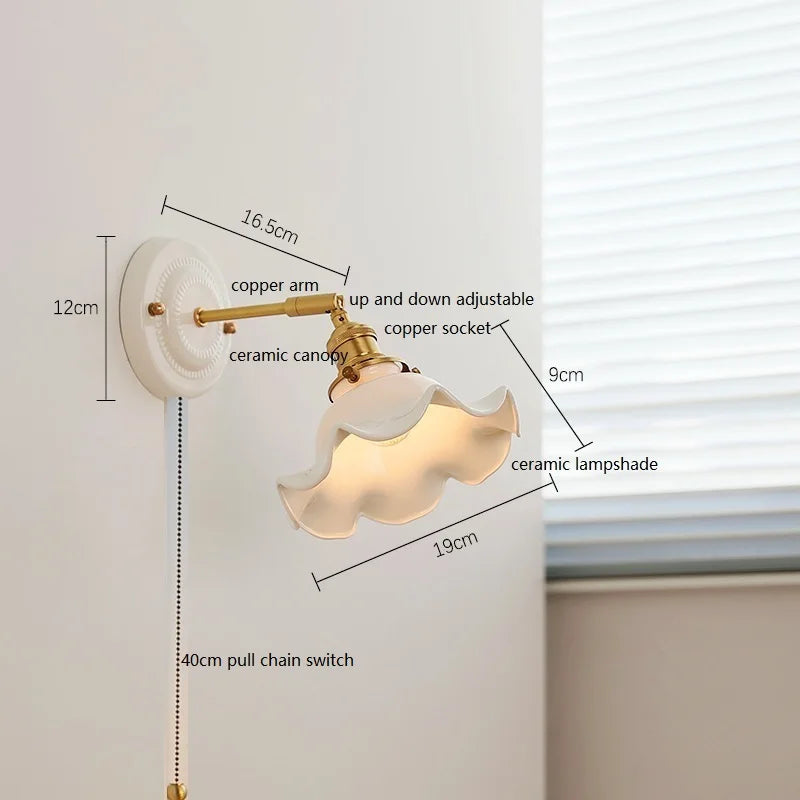 Aurelle Ceramic Wall Light – Adjustable E26 Wall Lamp | Contemporary Copper Lighting | Elegant Interior Illumination