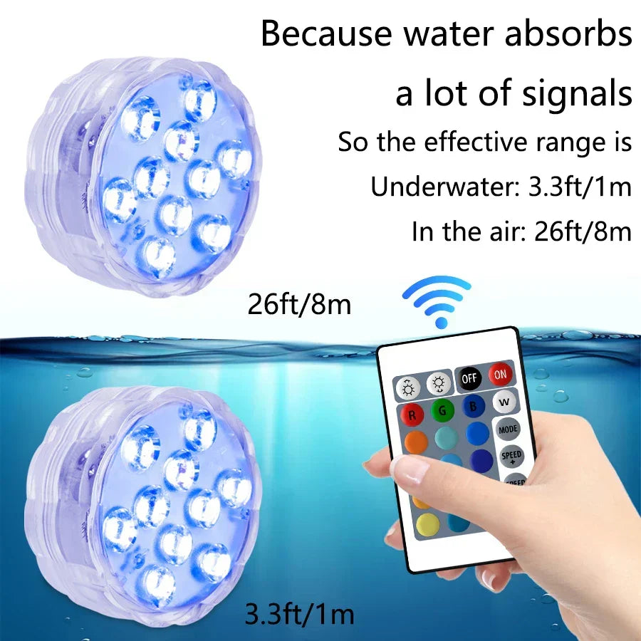 HydraGlow RGB Underwater Lights – Magnetic IP68 Pool & Aquarium LED Lights | Waterproof Colour-Changing Lighting