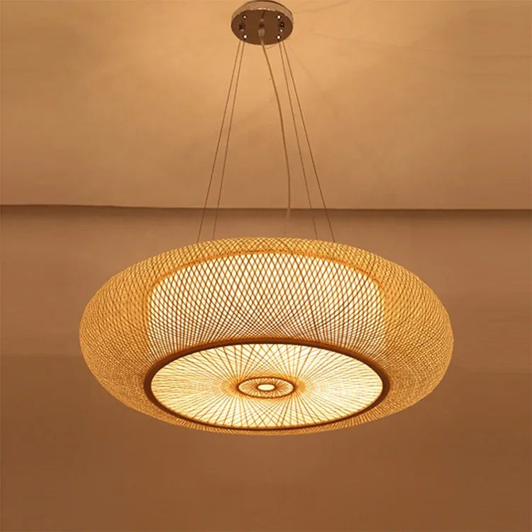 Solmira Rattan Pendant Light – Handwoven Bamboo Hanging Lamp | Natural Boho Lighting for Warm Interiors