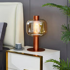 BonboriGlow Nordic Glass Lamp – Minimalist Amber & Smoke Grey Designer Lamp