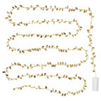 AureaLeaf LED Gold Leaf String Lights – Battery-Powered Decorative Fairy Lights for Home & Festive Celebrations