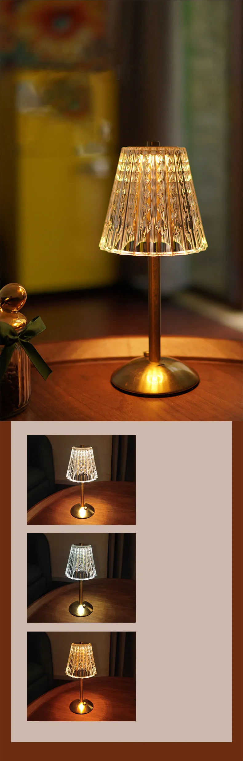 Aurora CrystalTouch – Classic Crystal LED Table Lamp with Touch Control