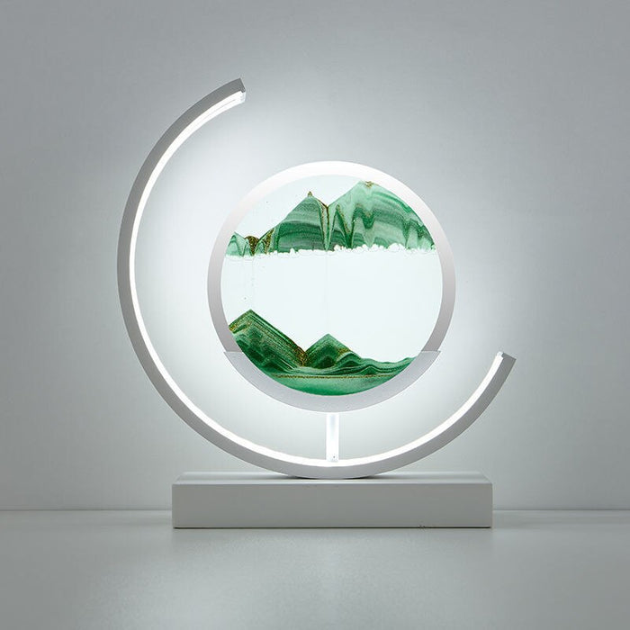 SandLight – 3D Quicksand Table Lamp | Rotating LED Ambient Light with Moving Sand Art