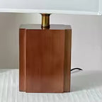 Oakmere Table Lamp – Nordic Wooden Bedside Light | Retro Fabric LED Lamp for Cosy Modern Interiors