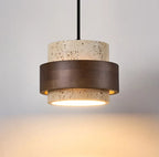 Natural Stone Pendant Light with LED – Modern Minimalist Hanging Lamp | Warm Ambient Interior Lighting