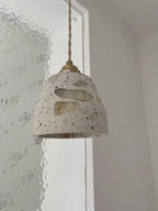Terrazzo Stone Pendant Light with Copper Detail – Modern LED Ceiling Lamp | Contemporary Designer Lighting