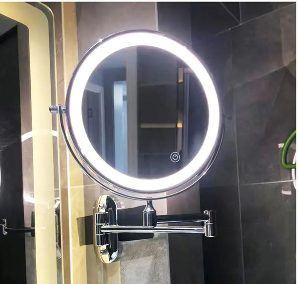 LuxeView LED Vanity Mirror – Rechargeable Magnifying Bathroom Mirror | Adjustable 3-Colour Lighting