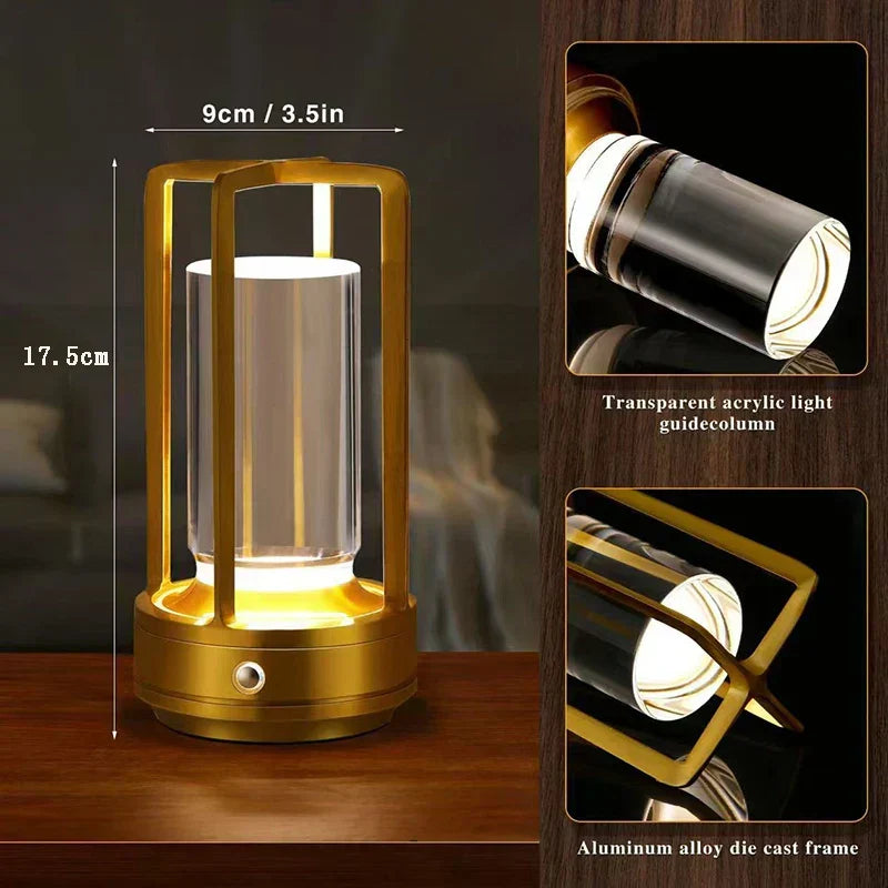 LumiCrystal Touch LED Crystal Table Lamp – Rechargeable Ambient Lamp with Elegant Crystal Effect