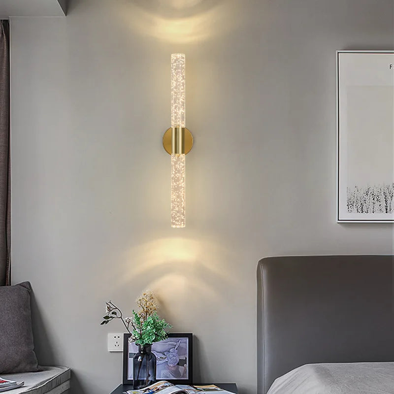 LumiGlas Crystal Wall Light – Luxury Bubble LED Sconce | Modern Designer Accent Lighting