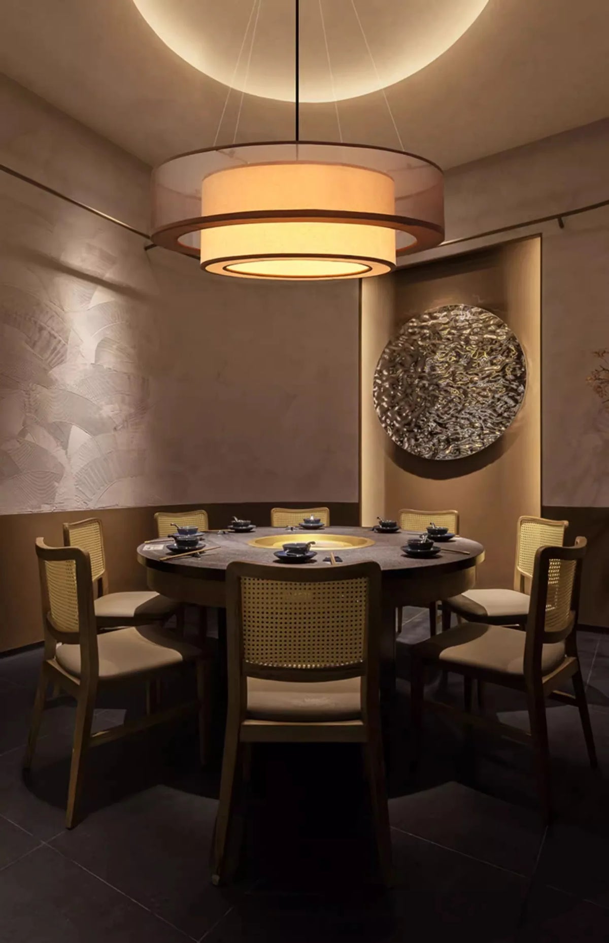 Veloura Silk Pendant Light – Luxury Beige Hanging Ceiling Lamp | Soft Ambient Lighting for Modern Interiors