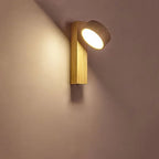 Zenora Pull Wall Light – Natural Stone & Walnut LED Lamp | Japandi Bedside Lighting | Minimalist Interior Elegance