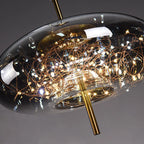 Modern Glass LED Pendant Light – Dimmable Hanging Ceiling Fixture | Luxury Designer Chandelier | Contemporary Home Lighting