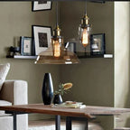 Scandinavian Glass Pendant Light – Vintage Loft E26 Ceiling Lamp | Elegant Ambient Lighting | Contemporary Nordic Interior Feature