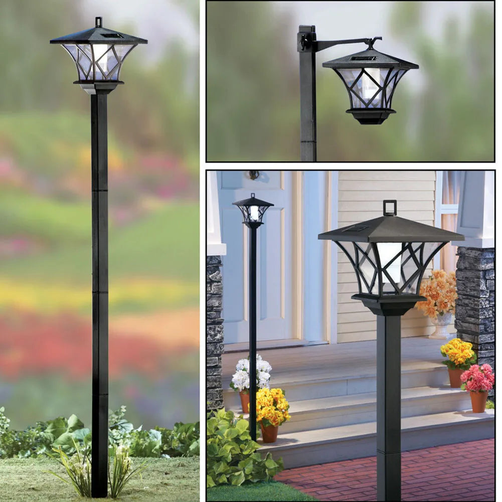 Aurelis Solar Post Light – 2-in-1 Vintage Garden Lamp | Solar Powered Outdoor Lighting for Entrances & Pathways