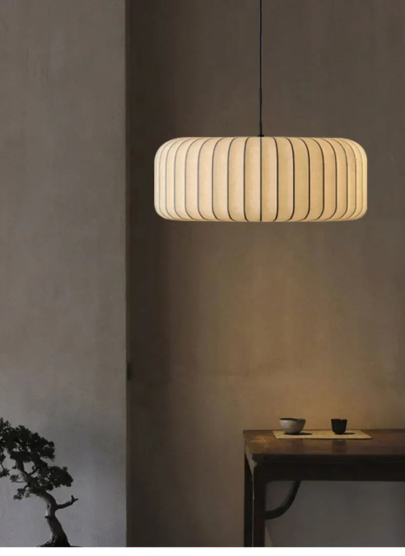 Serenea Silk Pendant Light – Wabi-Sabi Hanging Lamp | Japanese Nordic Ceiling Light for Elegant Interiors