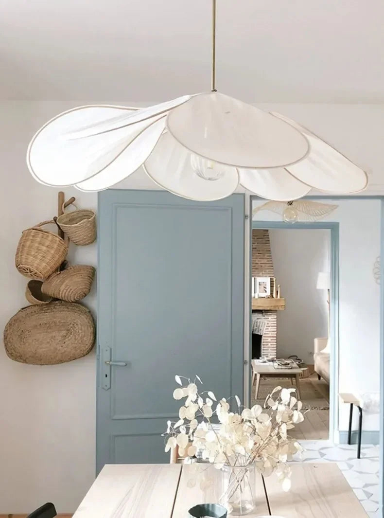 Floral Fabric Pendant Light – Designer E26 Ceiling Lamp | Artistic Ambient Lighting | Contemporary Statement Feature