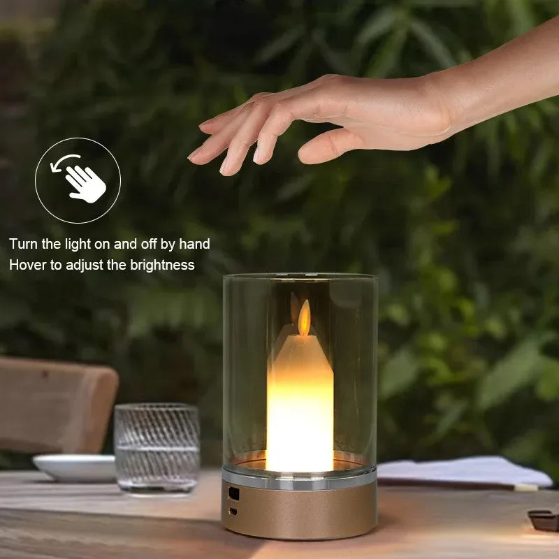 EmberGlow Rechargeable Flame Lamp – USB-C Touch Sensor Night Light | Dimmable LED Ambient Lighting