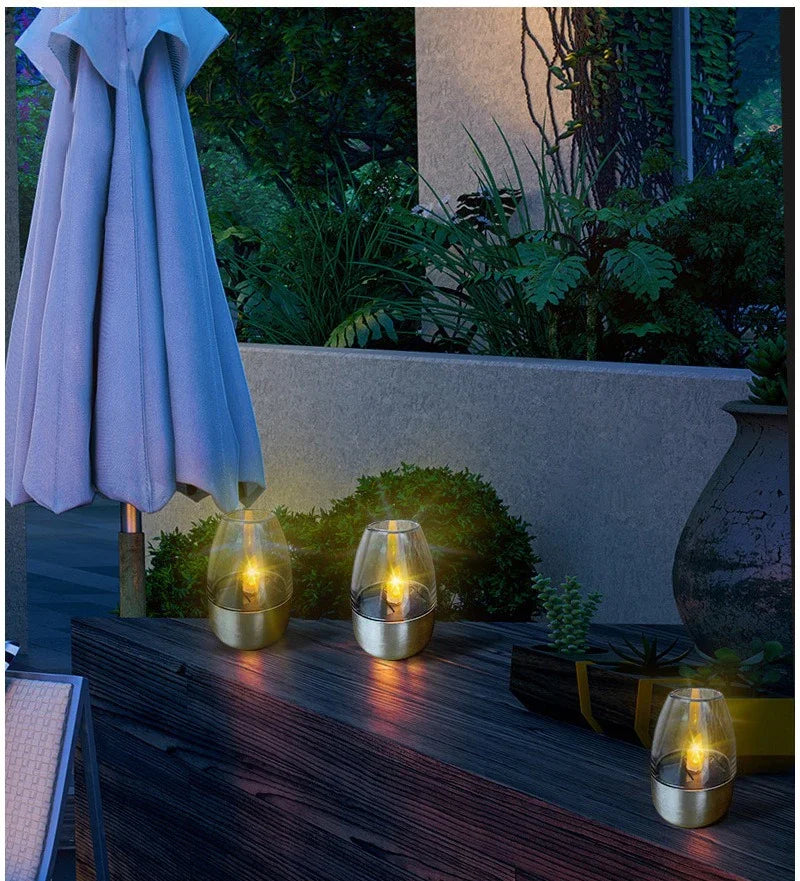 LumiVibe Solar LED Candle – Rechargeable Waterproof Garden Light with Flame Effect