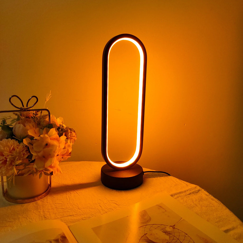 LunaHalo – Dimmable LED Ring Table Lamp for Bedrooms & Living Spaces