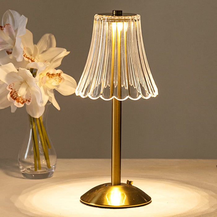 Aurielle Crystal Table Lamp – Rechargeable LED Lamp with Crystal Finish | Dimmable Cordless Ambient Lighting