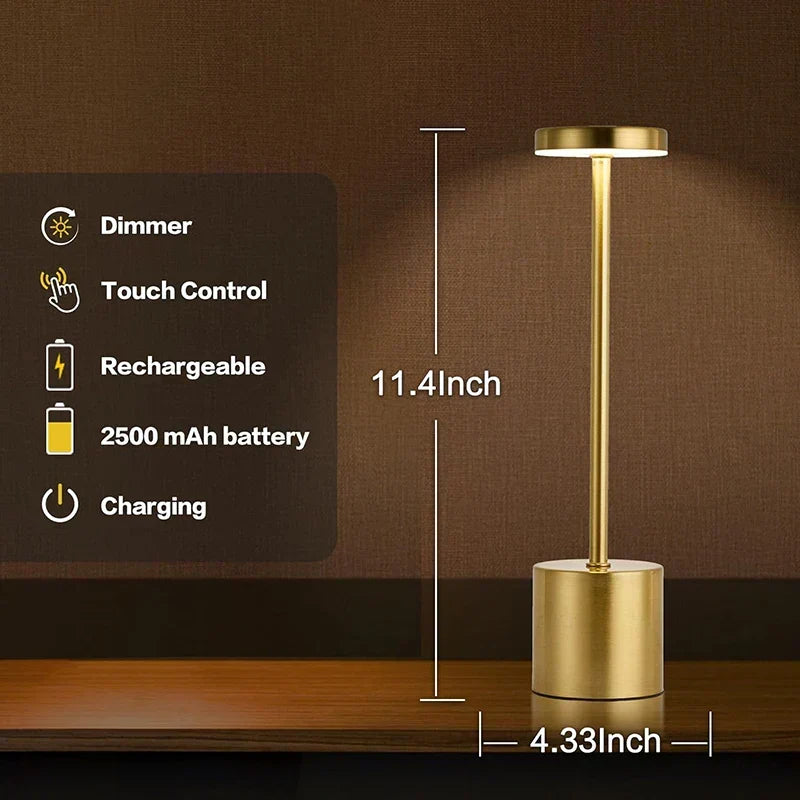 LumiÉlan – Rechargeable Table Lamp with Touch Control, 3 Light Colours & Stepless Dimming