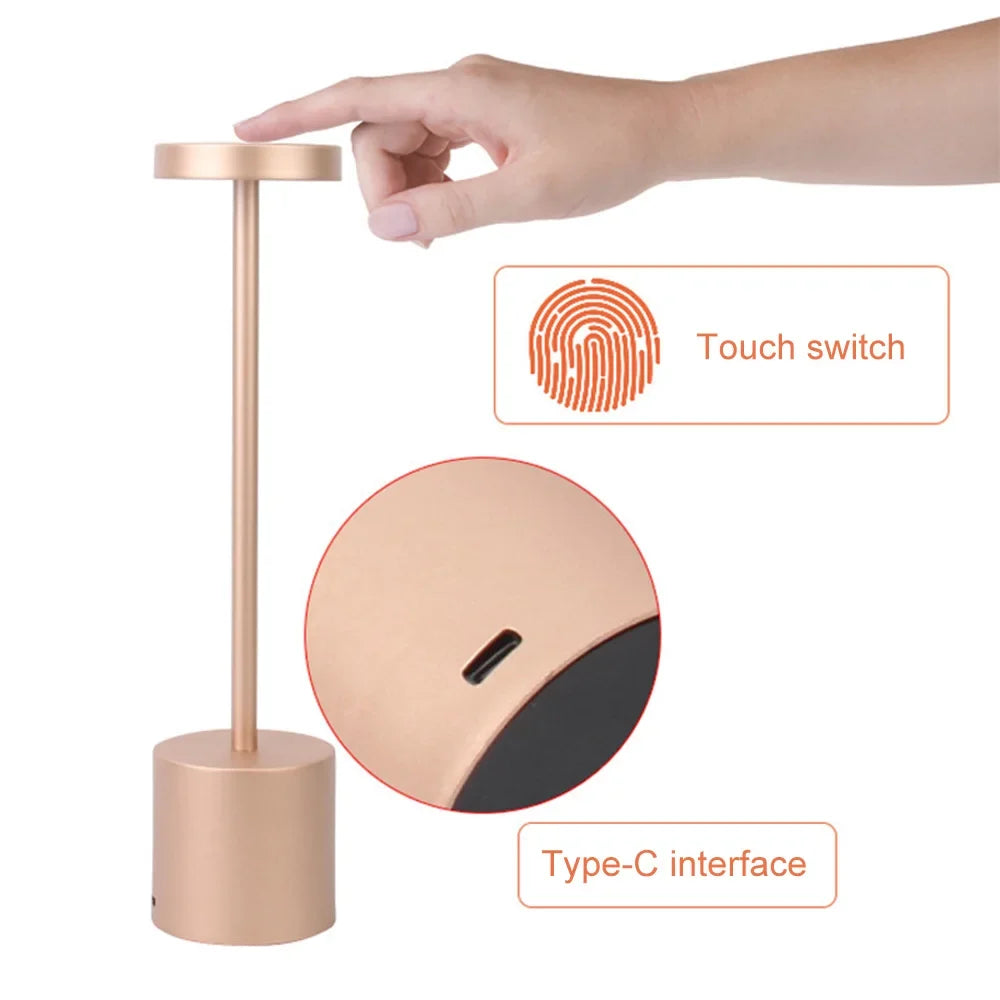 LumiÉlan – Rechargeable Table Lamp with Touch Control, 3 Light Colours & Stepless Dimming