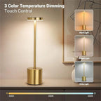 LumiÉlan – Rechargeable Table Lamp with Touch Control, 3 Light Colours & Stepless Dimming