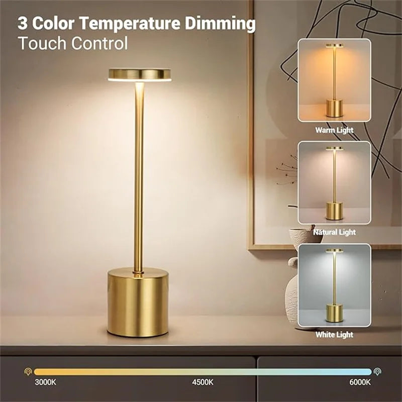 LumiÉlan – Rechargeable Table Lamp with Touch Control, 3 Light Colours & Stepless Dimming