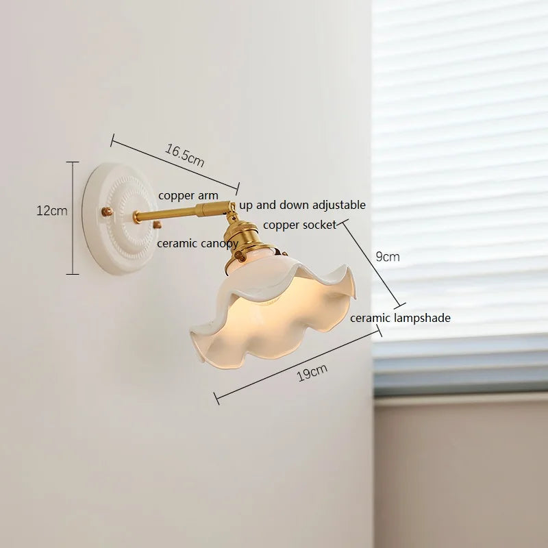 Aurelle Ceramic Wall Light – Adjustable E26 Wall Lamp | Contemporary Copper Lighting | Elegant Interior Illumination