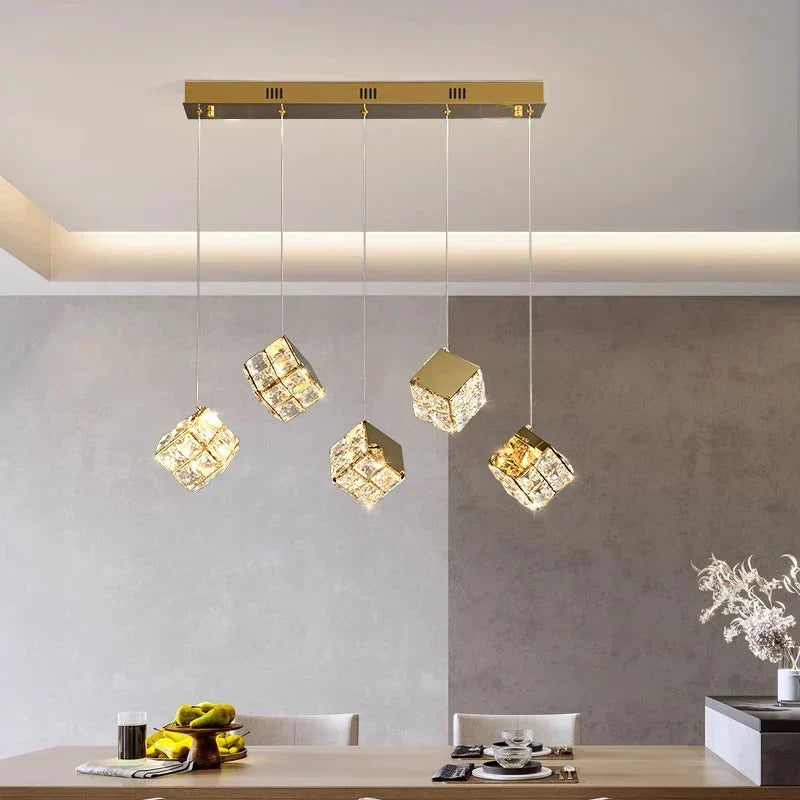 Aurelium Crystal Pendant Light – Modern Staircase Chandelier | Luxury LED Hanging Lamp for Grand Interiors