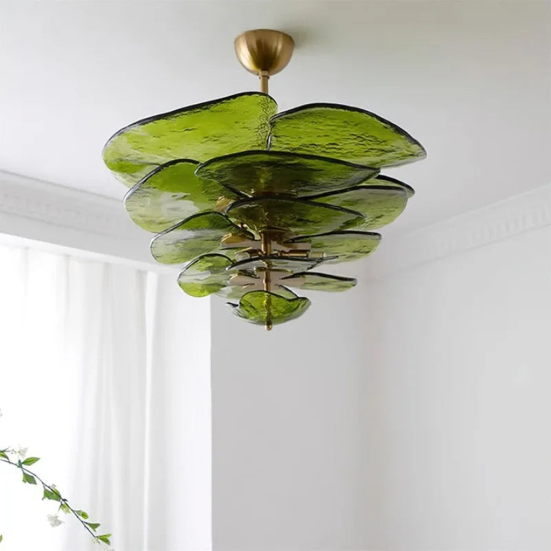 Murano Bloom Chandelier – Art Glass Pendant Light | Luxury Lotus-Inspired Lighting | Statement Interior Design