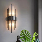 NoirÉclat Crystal Wall Light – Luxury Gold & Black LED Wall Lamp | Modern Nordic Accent Lighting
