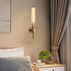 Modern Clear Glass Wall Light – Gold Brass E14 LED Wall Lamp for Bedrooms, Hallways & Bathrooms