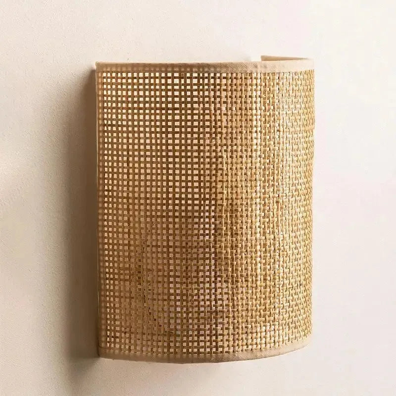 Willow Weave Wall Light – Handcrafted Rattan Wall Lamp | Natural Boho Ambient Lighting