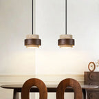 Natural Stone Pendant Light with LED – Modern Minimalist Hanging Lamp | Warm Ambient Interior Lighting