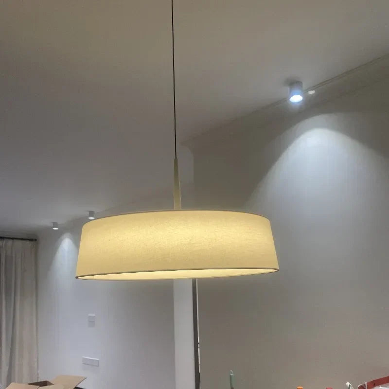 LunaWeave Pendant Light – Minimalist Fabric Ceiling Lamp | Contemporary LED Ambient Lighting