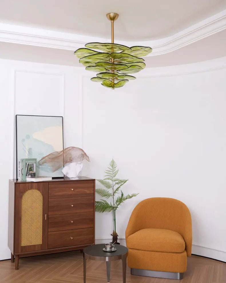 Murano Bloom Chandelier – Art Glass Pendant Light | Luxury Lotus-Inspired Lighting | Statement Interior Design