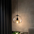 Amber Glass Pendant Light – Modern E26 Ceiling Lamp | Warm Ambient Lighting | Elegant Contemporary Interior Feature