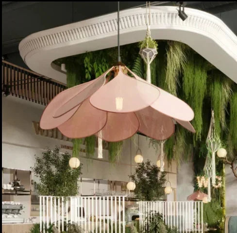 Floral Fabric Pendant Light – Designer E26 Ceiling Lamp | Artistic Ambient Lighting | Contemporary Statement Feature