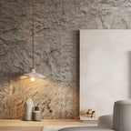 Japandi Wooden Pendant Light – Minimalist LED Ceiling Lamp | Wabi-Sabi Interior Lighting | Natural Contemporary Design
