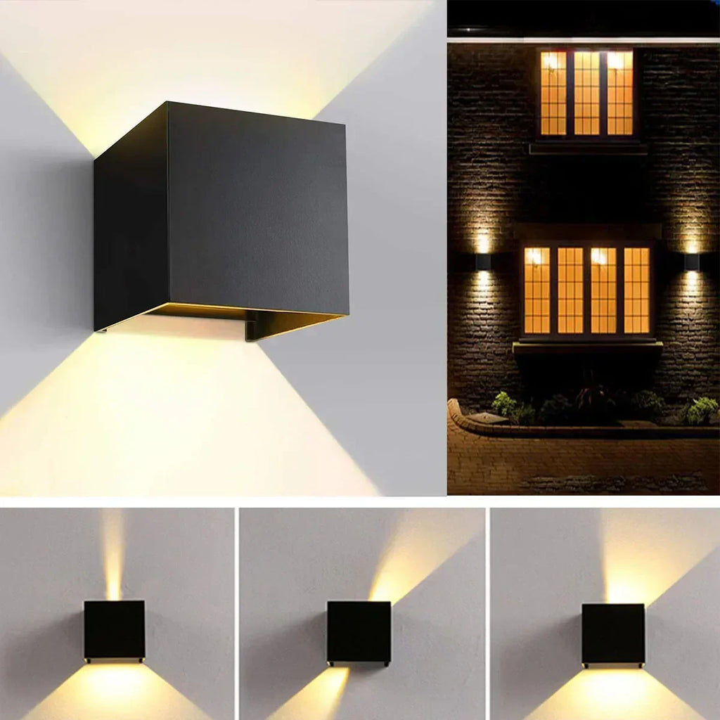 CubeBeam LED Wall Lights Set of 4 – Adjustable Up & Down Outdoor Wall Lights | Modern Aluminium Lighting